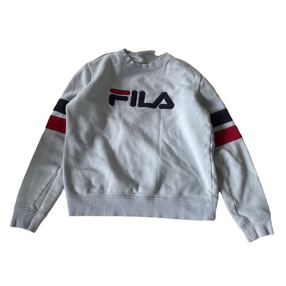 Fila Logo Sweatshirt Crewneck Womens S Light Baby Blue EUC - Picture 1 of 6